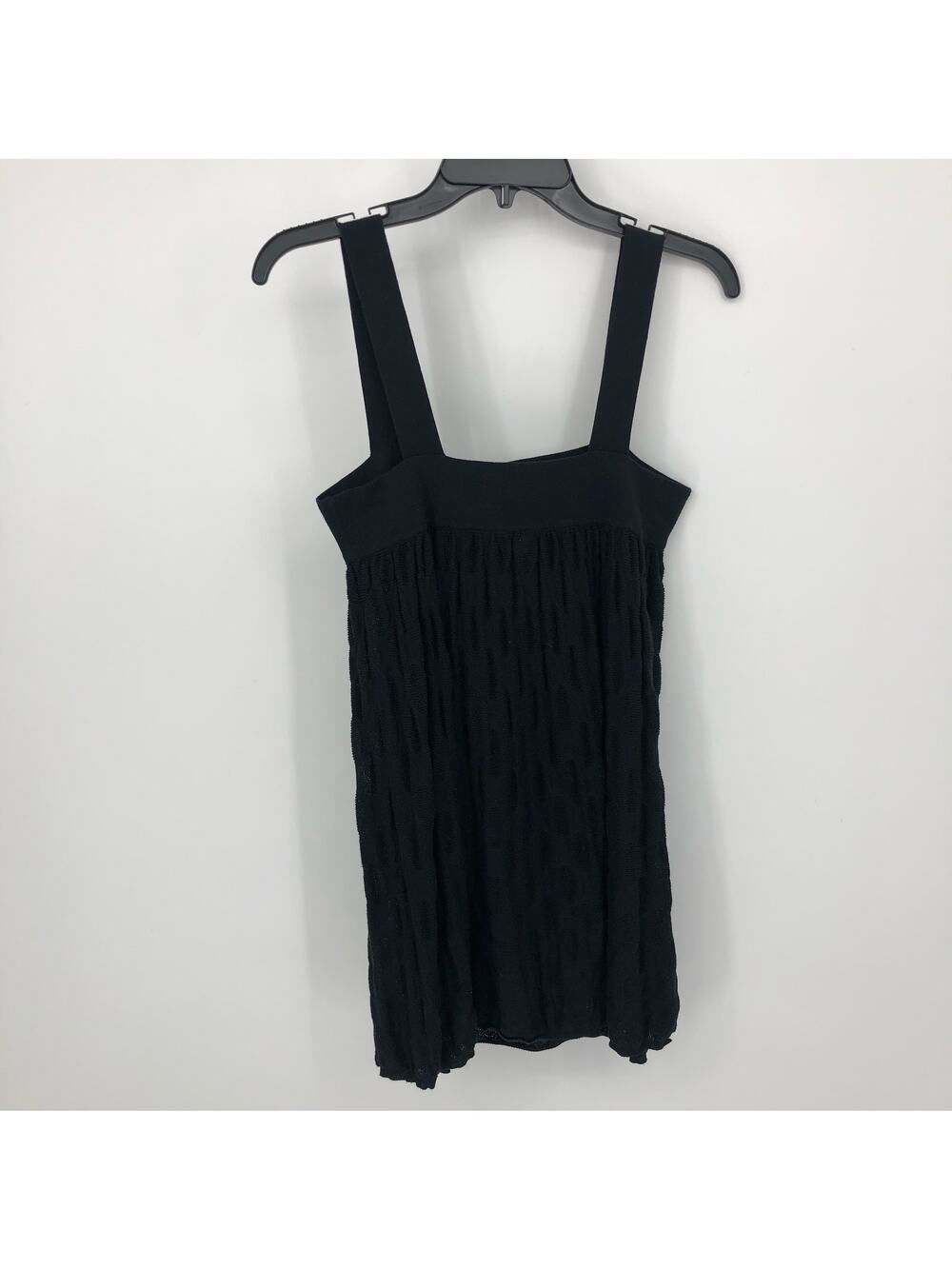 Moth Women's Knit Tank Mini Dress Medium Black Wide Straps Pullover Stretch